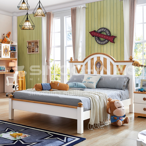JLX-3161 bedroom modern solid wood frame, foam mattress fashion children bed